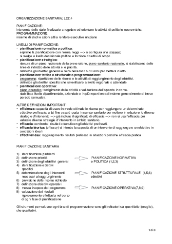 4 Organizzazione sanitaria